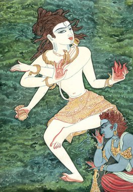 Şiva, şiva, kabadayı, süper bilinç, sanatçı S. Rajam, hindu inancı, hindu, hinduizm, sanat, himalaya akademi sanatı, şiva, dans, alev, ateş, davul, şeytan, asura, deniz, çatışma, yüce tanrı