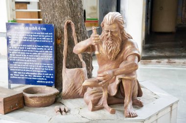 sculpture of sant guru ravidas, kabir math, varanasi, uttar pradesh, Asia, India  clipart