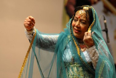 Kathak classical dancer Sitara Devi performs at Shanmukhananda Hall in Bombay now Mumbai ; Maharashtra ; India  clipart