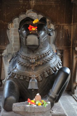 Nandi Bull, Kashi Vishweshwar Tapınağı, wai, Maharashtra, Hindistan, Asya 