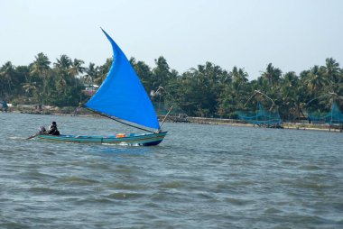 Hindistan, Kerala 'da Cochi limanında tekne gezisi. 