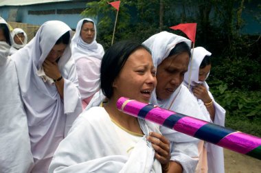 Cenaze alayı; Manipuri; Imphal; Manipur; Hindistan 