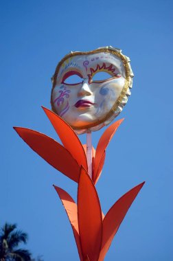 Colourful Mask Decoration on street Miramar Beach Panaji Goa India Asia clipart