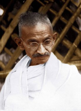 Mahatma Gandhi 'nin eski bir fotoğrafı, Hindistan, Asya, 1928