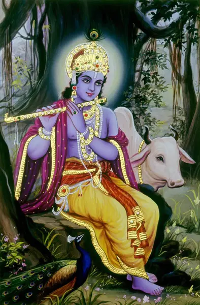 Hindistan 'da Tanrı Krishna' nın minyatür resmi.