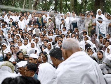 Mahatma Gandi dua toplantısında, Shimla, Himachal pradesh, Hindistan, Asya, Haziran 1945