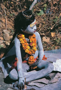 Çocuk Shiva, Varanasi, uttar pradesh, Hindistan, Asya 'ya benziyor. 