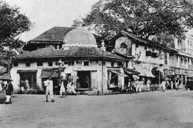 Old vintage photo of Thakurdwar Temple mumbai maharashtra India  clipart