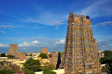 Meenakshi sundareswarar veya meenakshi amman tapınağı, Madurai, Tamil Nadu, Hindistan 