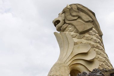 Singapur, Sentosa Adası 'ndaki Merlion heykeli. 