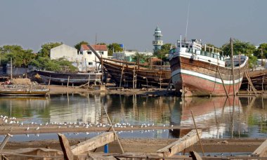 Mandvi, Kutch, Gujarat, Hindistan 'da gemi inşaatı 