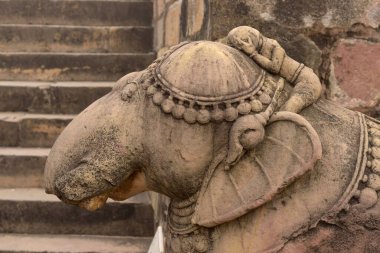 Fil heykeli, Khajuraho, Madhya Pradesh, Hindistan, Asya
