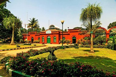 Lalbagh Botanik Bahçesi 'ndeki bahçıvanlık binası, Bangalore, Karnataka, Hindistan, Asya