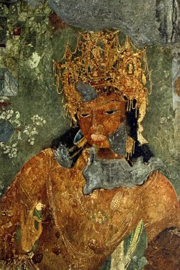 Vajra Pani, Ajanta mağaralarında Freskolar, Aurangabad, Maharashtra, Hindistan