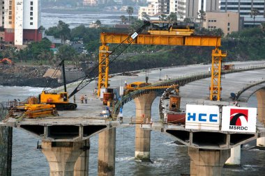 Arap denizi üzerinde Bandra Worli Denizi inşaatı; Bombay Mumbai; Maharashtra; Hindistan