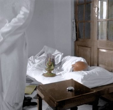 Mahatma Gandhi 'nin uyurken çekilmiş eski bir fotoğrafı, Hindistan, Asya, 1939 