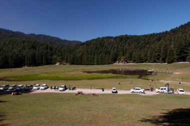 khajjiar Chamba 'da bir tepe istasyonu, himachal pradesh, Hindistan, Asya 