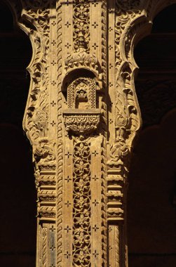 Madalyalı sütun, Patwan Ki Haveli, Jaisalmer, Rajasthan, Hindistan 