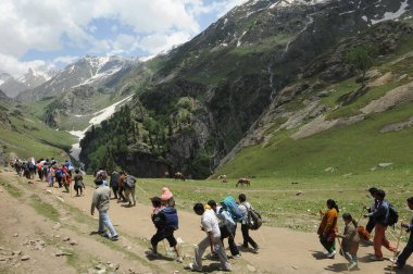 Pilgrim, amarnath yatra, jammu Kashmir, Hindistan, Asya 