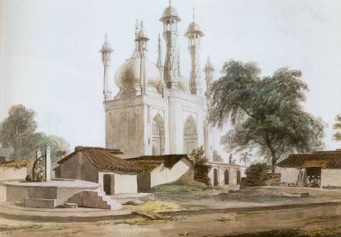 Faiz Ali Han Bahçesi yakınlarındaki cami, Gazipur, Uttar Pradesh, Hindistan 
