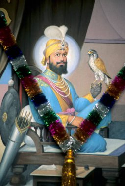 Colorful painting of Guru Gobind Singh gurudwara of Sachkhand Sahib ; Nanded ; maharashtra ; india clipart