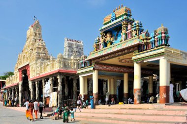 Tamil Nadu, Hindistan, Asya 'daki Tiruchendur' daki Subramanya Tapınağı. 