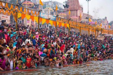 Hacılar, Dashashwamedh Ghat, Ganga Nehri Ganj, Varanasi, Banaras, Benaras, Kashi, Uttar Pradesh, Hindistan