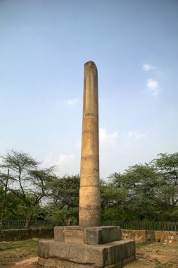 Heritage site Buddhist Ashoka pillar at Ajit gadh ; New Delhi ; India clipart