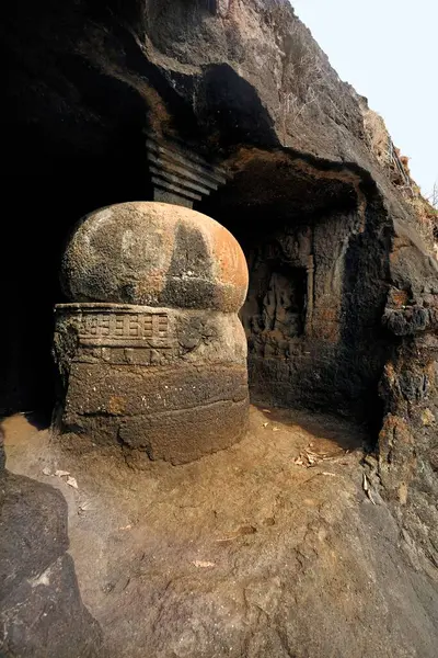 stock image Stupa in pale Buddhist cave, Mahad, Raigad Raigarh, Maharashtra, India 