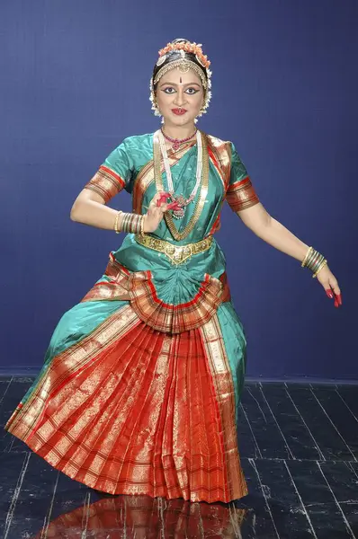 stock image woman performing Bharatnatyam , Indian Classical Dance