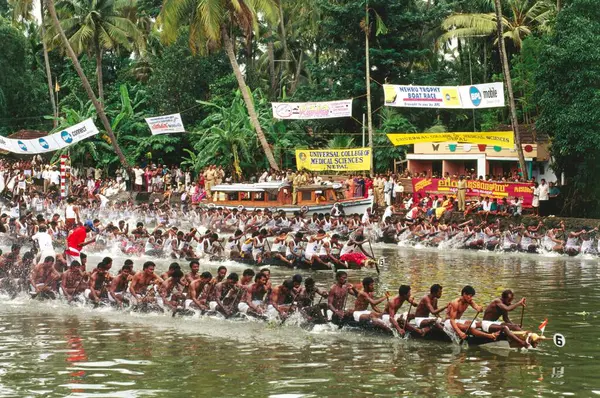 Haripad Subramanya Tapınağı, Kerala, Hindistan 'da Tekne Yarışı ve Yılan Tekne Yarışı