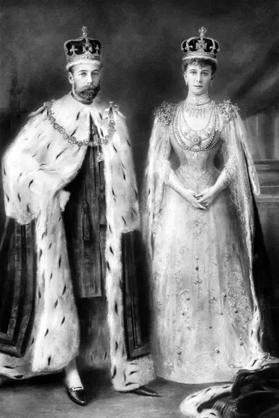 stock image Portrait of the T.M. King George V. and Queen Mary 