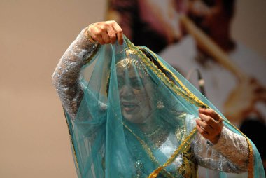 Kathak classical dancer Sitara Devi performs at Shanmukhananda Hall in Bombay now Mumbai ; Maharashtra ; India clipart