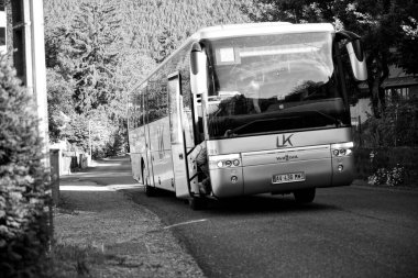 Hidrojen enerjili Vanhool otobüsü, Storkensohn, Haut Rhin, Grand Est, Fransa, Avrupa 