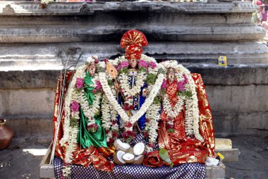 Urchava deity ; Muthukuraswamy of Periyanayaki temple seated on the Adivaram (foot of the hill) ; Palani ; Tamil Nadu ; India clipart