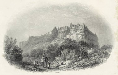 Miniature Painting ; The Fort of Gwalior from the north west Gwalior was the seat of the Scindias ; Marathas in Central India 19th century ; madhya pradesh ; india clipart