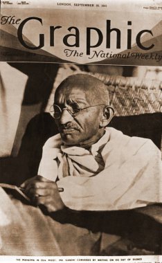 Mahatma Gandhi dergisinin kapağında The Graphic, India, Asia, 19 Eylül 1931