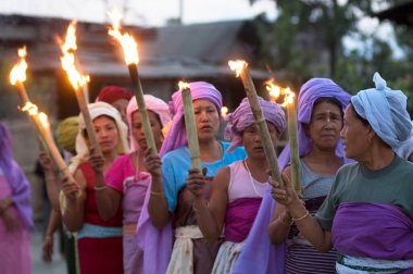 Manipuri women have organized themselves as Meira Paibis (torch bearers) to fight for their rights as woman, Imphal, Manipur, India  clipart