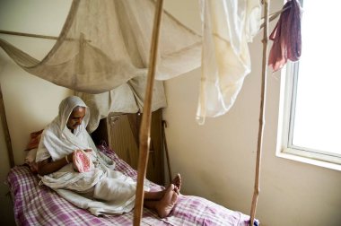 Vidhwa Mahila Ashram, Mathura, uttar pradesh, Hindistan, Asya 'nın kadını. 
