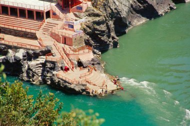 Devprayag , Alaknanda & Bhagirathi river meet Ganga , Uttaranchal , India clipart