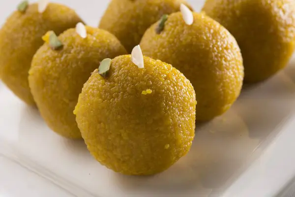 stock image handmade Ladoo balls. Indian sweet snacks