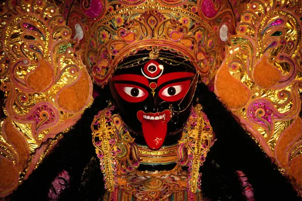 Hindistan tanrıçası, İdol imgesi Tanrıça Kali veya Tanrıça Durga Pooja puja festivali Ana Tanrıça alayı, assam, Hindistan