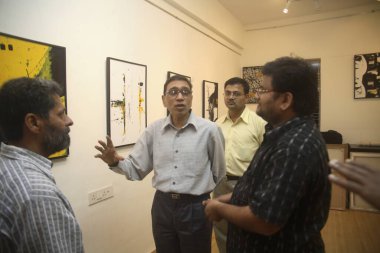 Anlamsız ', Ravi Shekhar' ın tuval üzerindeki soyutlamalar, Sanat Galerisi, Sanat, DINODIA, Nariman Point, Bombay Mumbai, Maharashtra, Hindistan