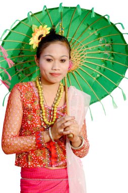Şemsiyeli kabile kadını, tripura, assam, Hindistan, Asya, 