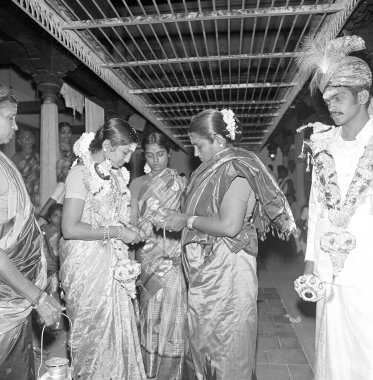 bride bridegroom ; Nattukottai Chettiars (Nagarathar) Marriage; Tamil nadu ; India  clipart