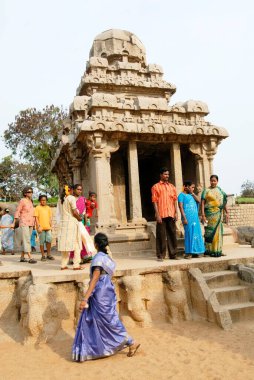 Five Rathas Pancha Rathas temple created in 7th century ; Mahabalipuram Mamallapuram ; Tamil Nadu ; India clipart