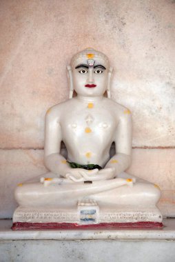 Idol of Mahavir swami at Siddhgiri temple ; Palitana ; Gujarat ; India clipart