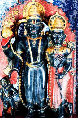 Idols of lakshmi vishnu in badal mahal palace in Junagarh fort , Bikaner , Rajasthan , India clipart