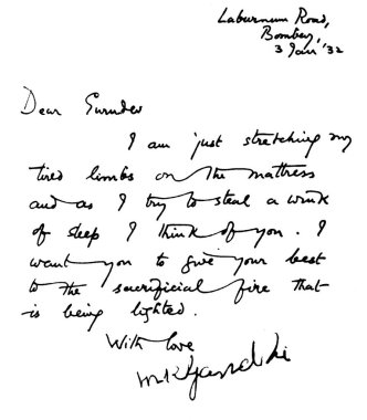 Mahatma Gandhis letter to Rabindranath Tagore, January 3, 1932    clipart