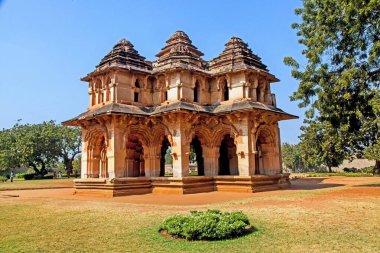 Lotus Mahal, taş saray, Hampi, Karnataka, Hindistan, Asya